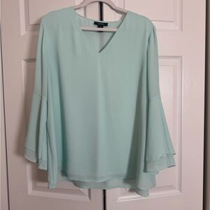 Alfani Light Green Flowy Blouse
